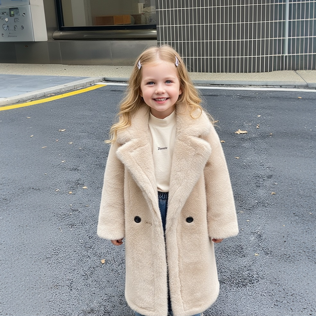 Faux Fur Button Long Sleeve Mid-long Outerwears - image 11