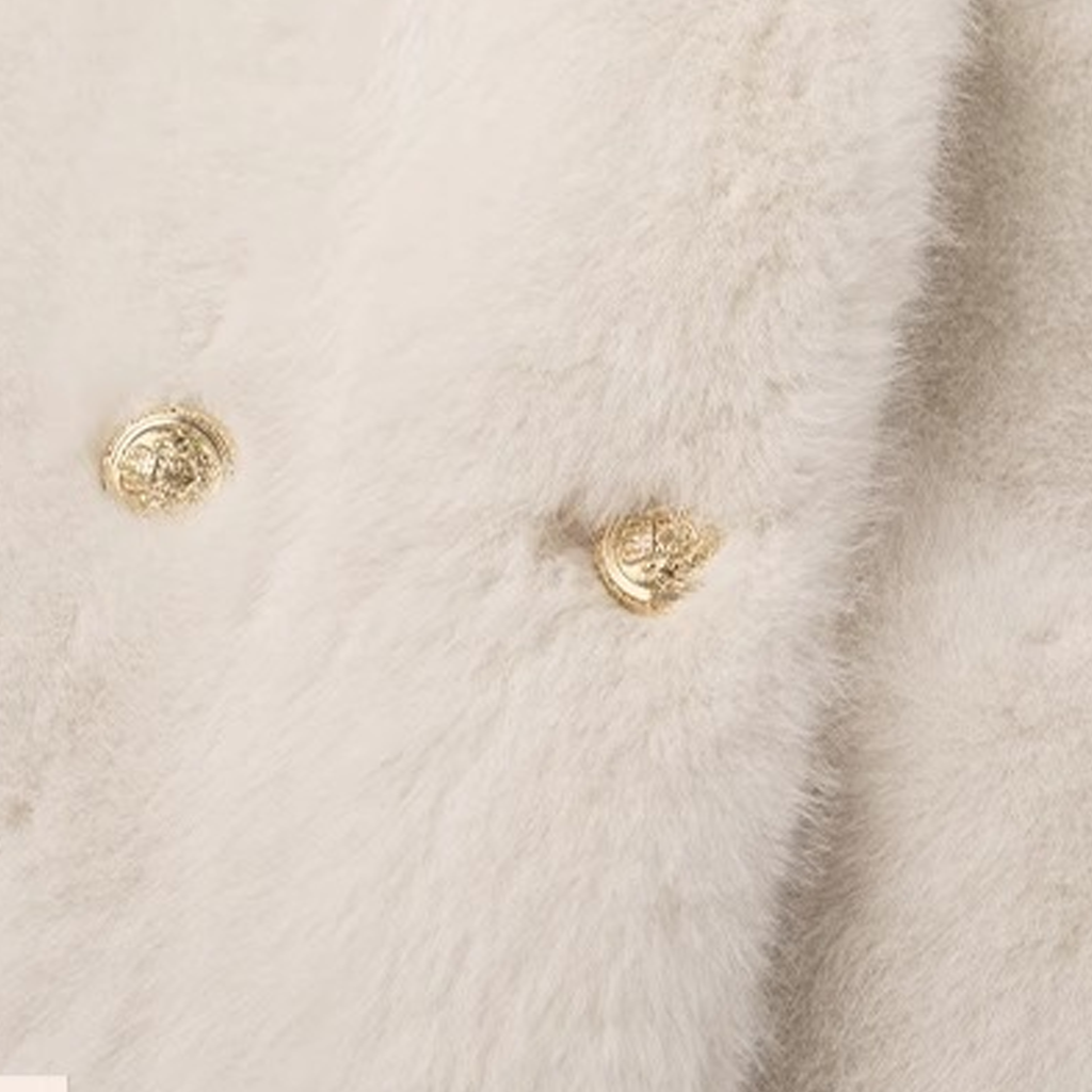 Faux Fur Button Long Sleeve Mid-long Outerwears - image 7