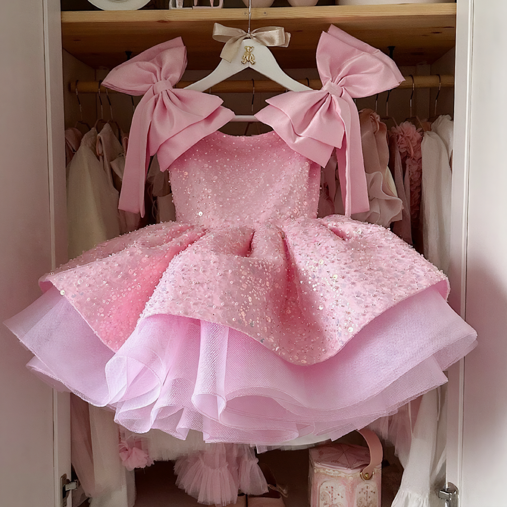 Glitter Bow Sleeveless Midi Dresses - image 4