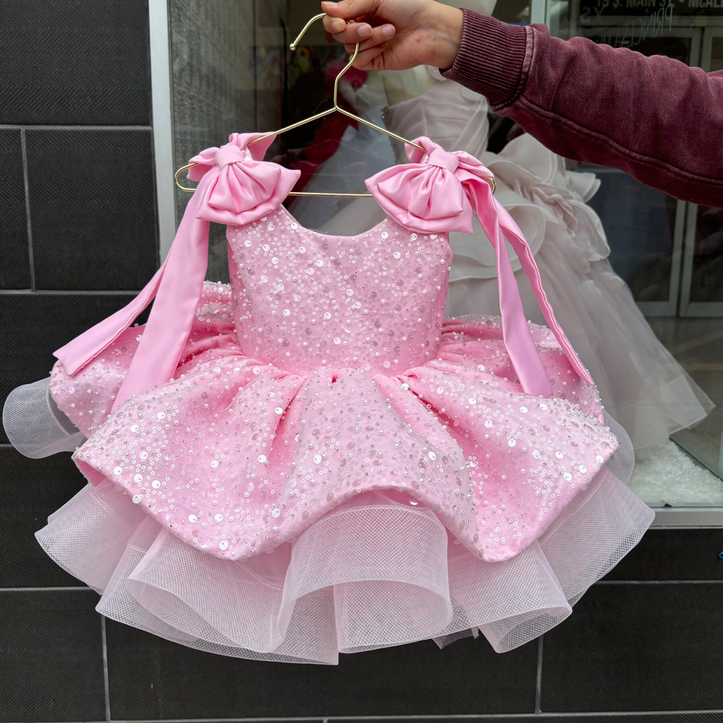 Glitter Bow Sleeveless Midi Dresses - image 2