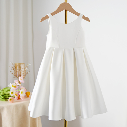 Satin Bow Sleeveless Mid-long Dresses - image 4