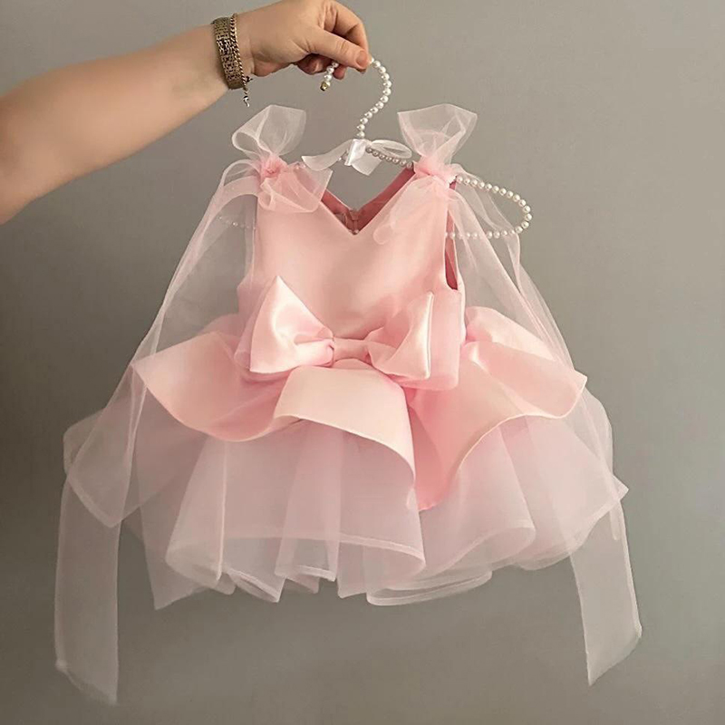 Satin Bow Sleeveless Midi Dresses - image 1