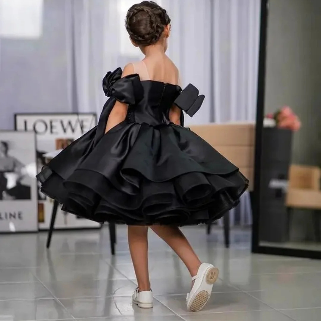 Satin Folds Bow Sleeveless Midi Dresses - image 3