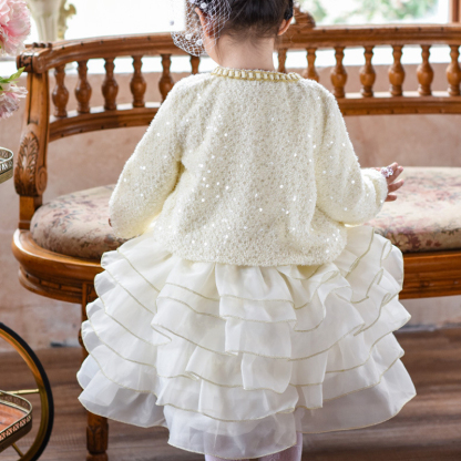 Glitter Folds Long Sleeve Midi Two-piece Set&tops - image 7