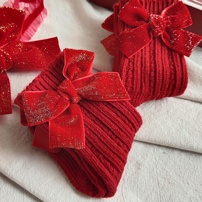 Solid With Bow Socks - image 5