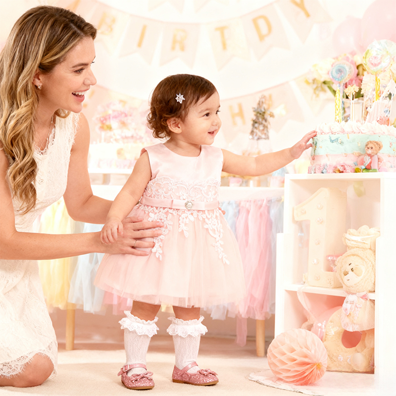 Satin Imitation Pearls Bow Sleeveless Mid-long Dresses - image 2