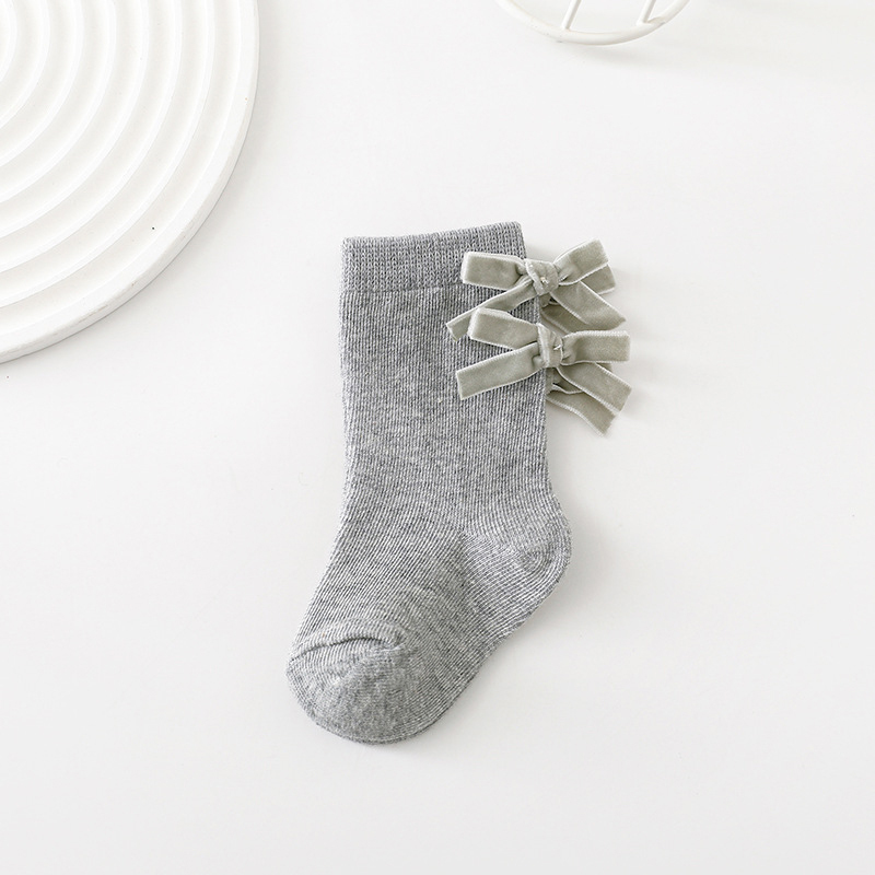 Solid With Bow Socks - image 9
