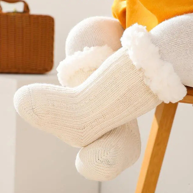 Solid With Bow Socks - Beige - 1-3Y - image 10