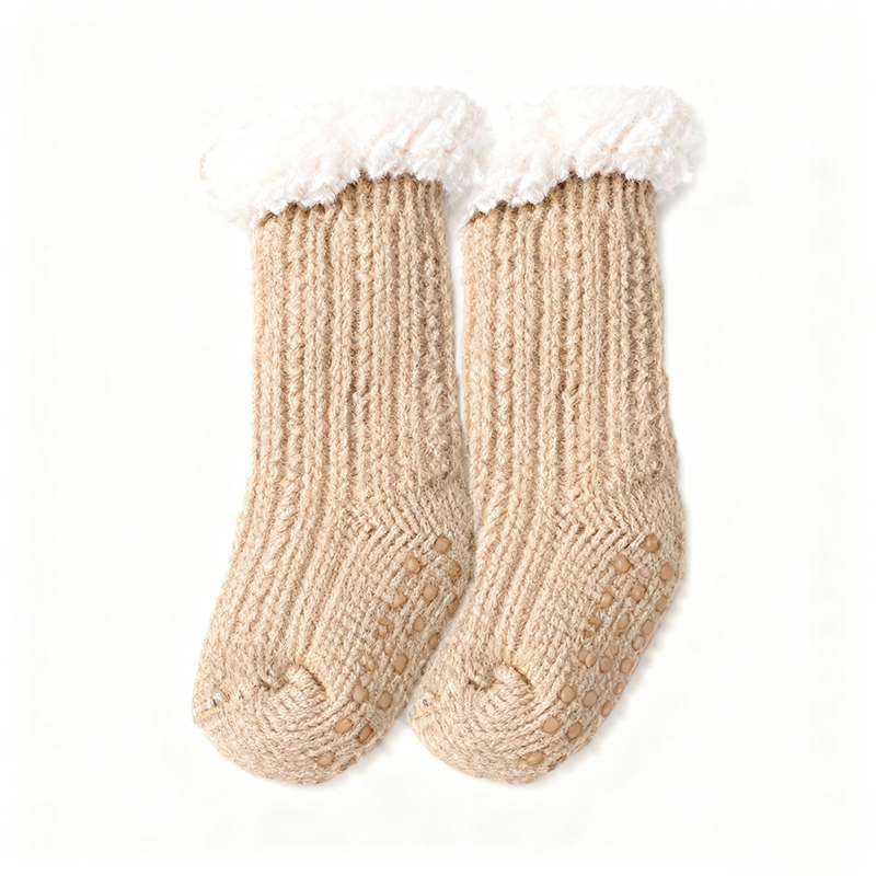 Solid With Bow Socks - Light Brown - 1-3Y - image 11