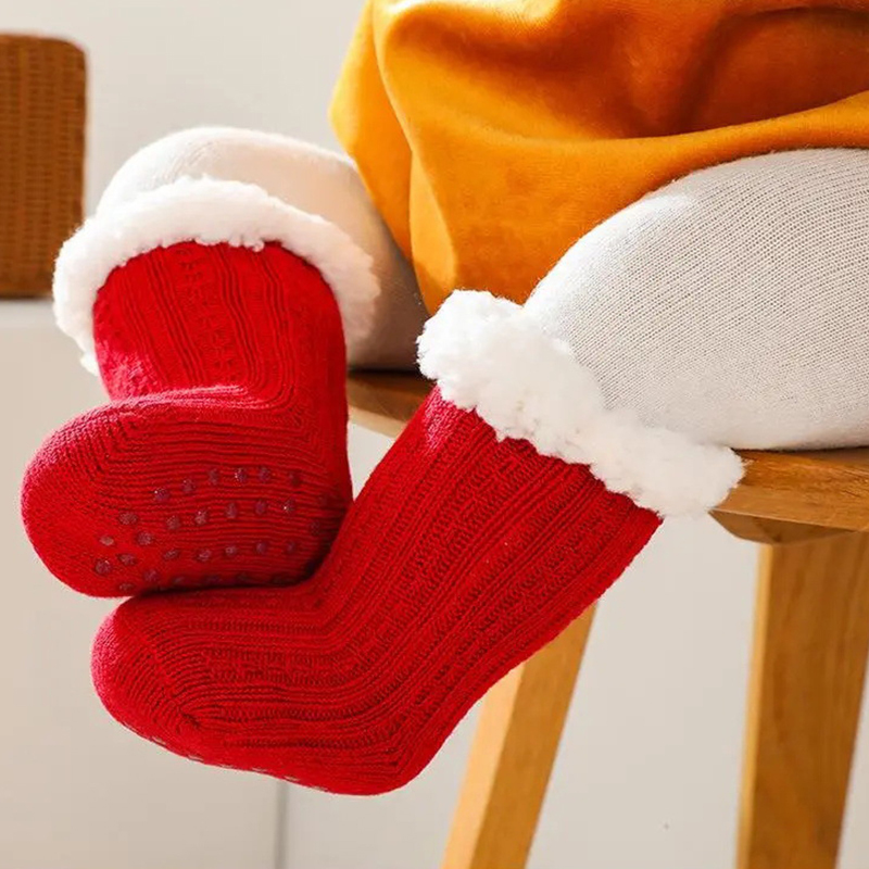 Solid With Bow Socks - Red - 1-3Y - image 13