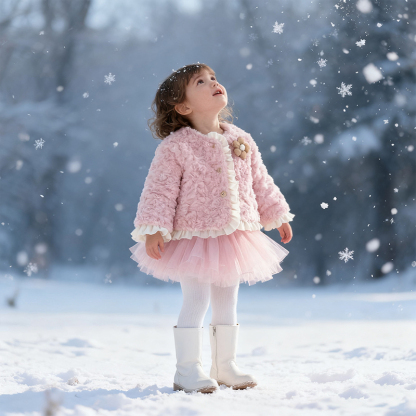 Faux Fur Flouncing Long Sleeve Regular Outerwear - image 3