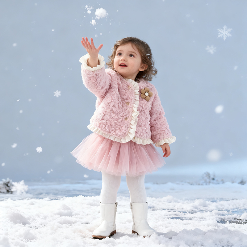 Faux Fur Flouncing Long Sleeve Regular Outerwear - image 4