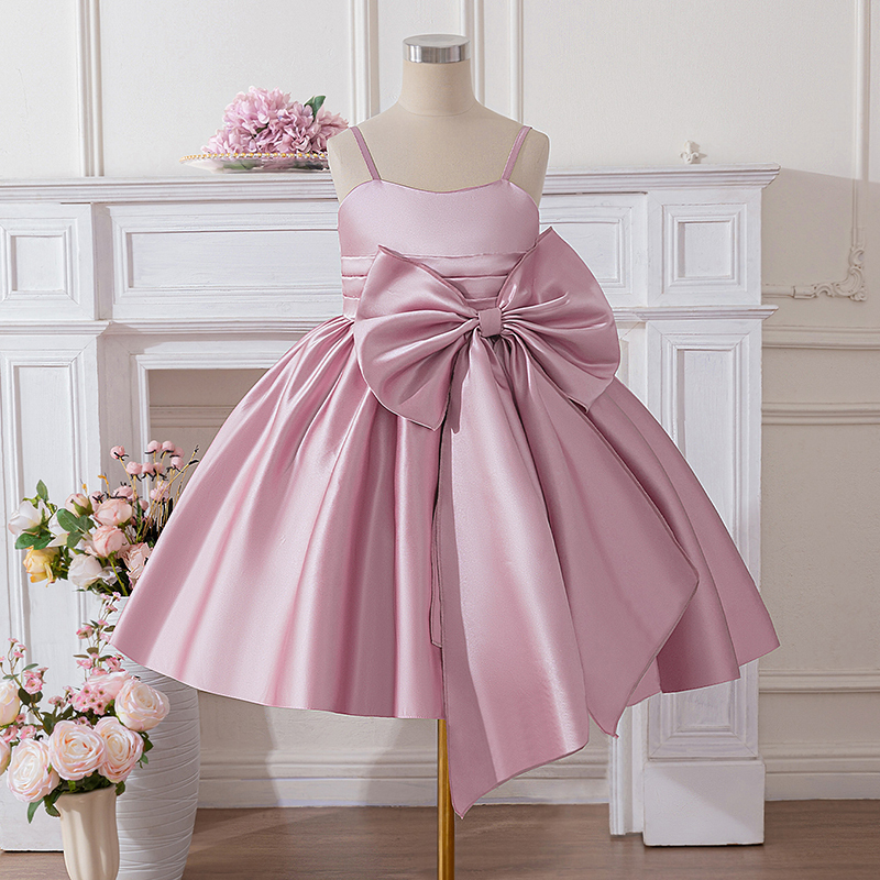 Satin Bow Sleeveless Midi Dresses - image 1