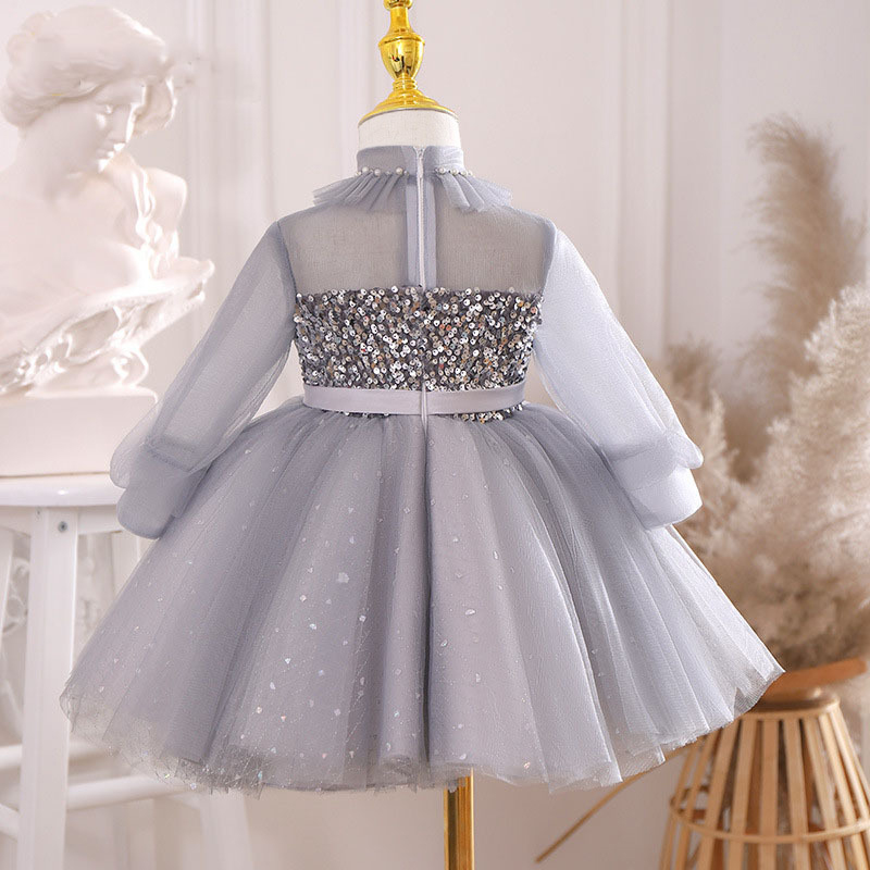 [Archive Sale] Mesh Split Joint Long Sleeve Midi Dresses - image 2