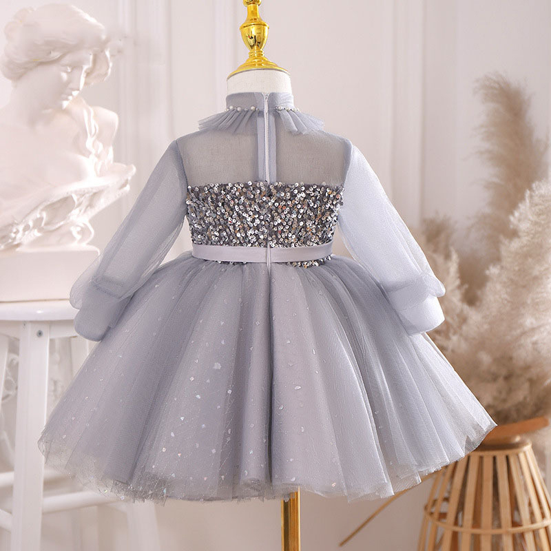 [Archive Sale] Mesh Split Joint Long Sleeve Midi Dresses - image 2