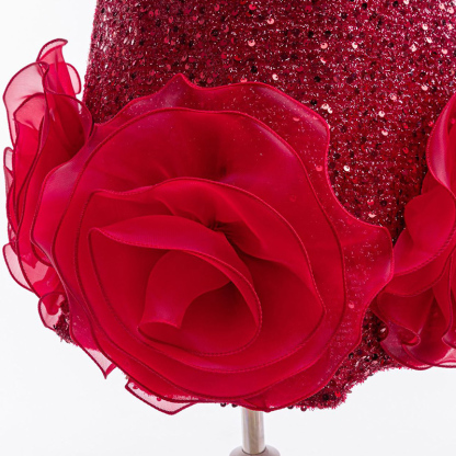 Glitter Rosette Sleeveless Midi Dresses - image 5