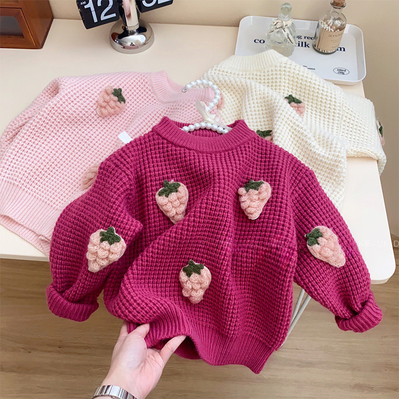 Yarn/wool Yarn Rosette Long Sleeve Regular Tops - image 21