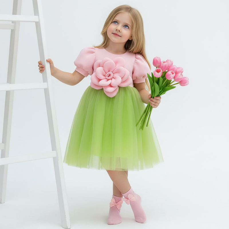 [Archive Sale] Scuba Knit Rosette Short Sleeve Midi Dresses - image 4