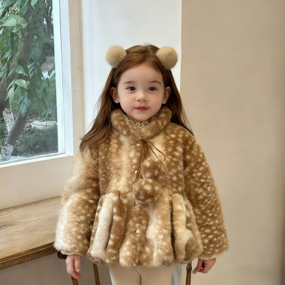 Faux Fur Fuzzy Ball Long Sleeve Regular Outerwears - image 5