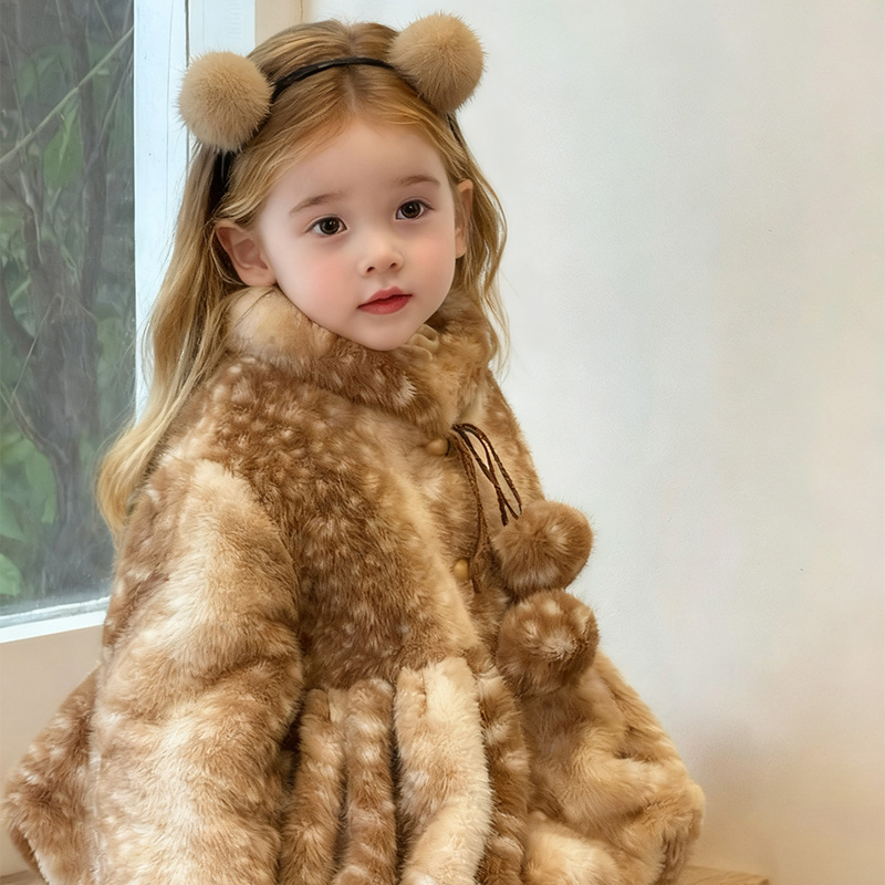 Faux Fur Fuzzy Ball Long Sleeve Regular Outerwears - image 3