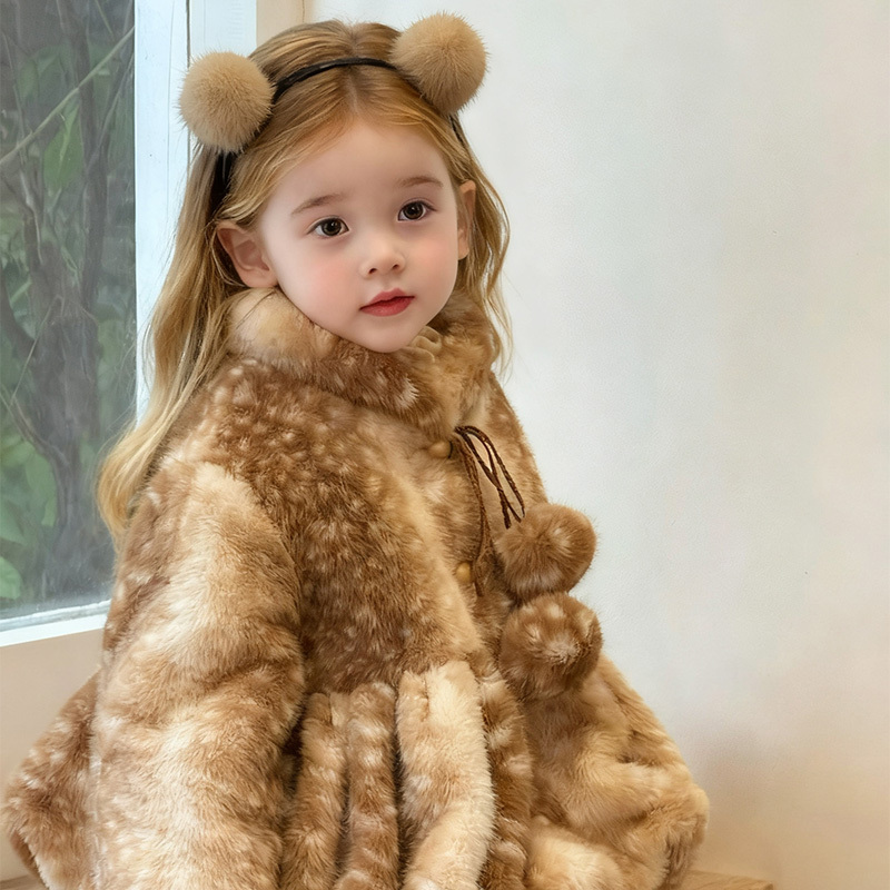 Faux Fur Fuzzy Ball Long Sleeve Regular Outerwears - image 3