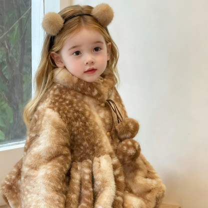 Faux Fur Fuzzy Ball Long Sleeve Regular Outerwears - image 3