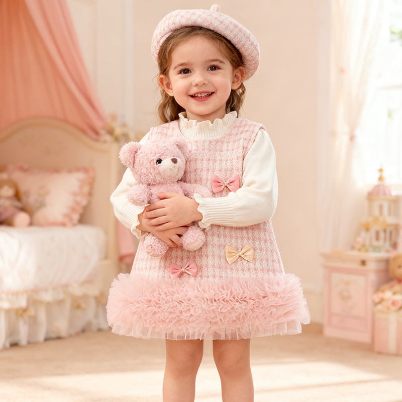 Woolen Fleece Embellished Sleeveless Regular Dresses&two-piece Set - image 6