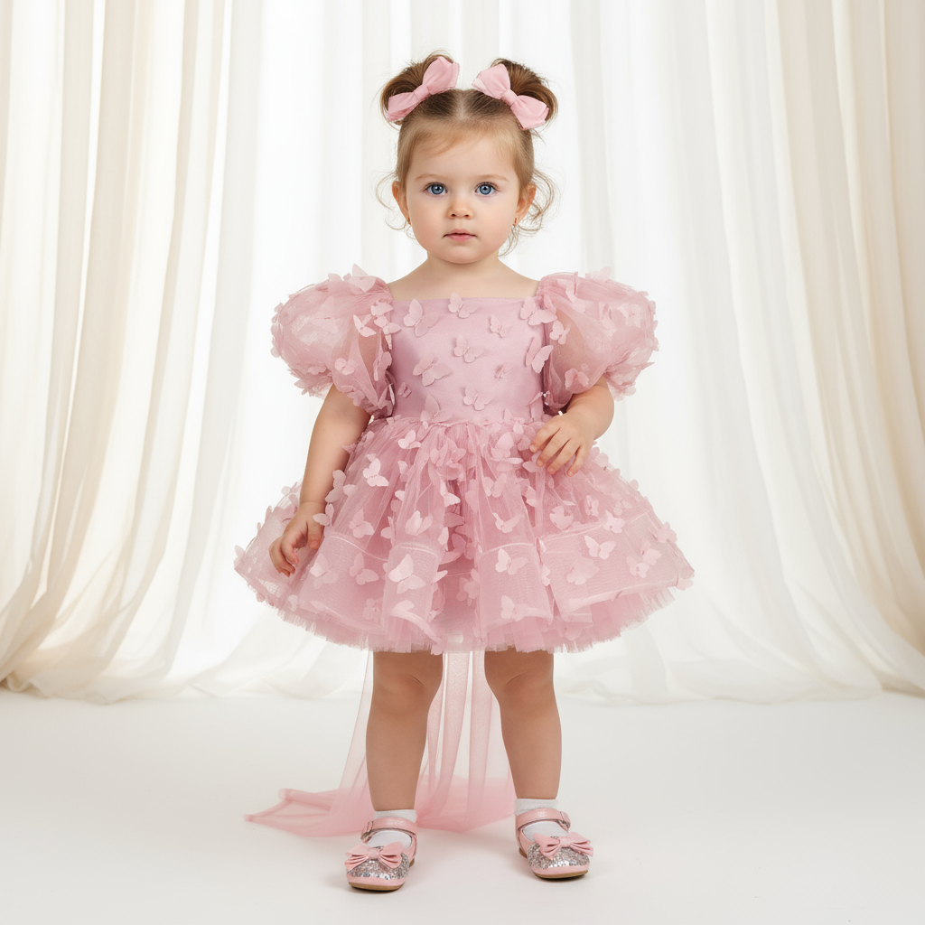 Chemical Fiber Blend Bow Long Sleeve Midi Dresses - image 1