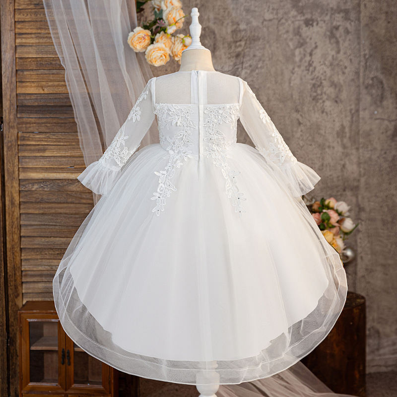 Mesh Applique Long Sleeve Midi Dresses - image 2