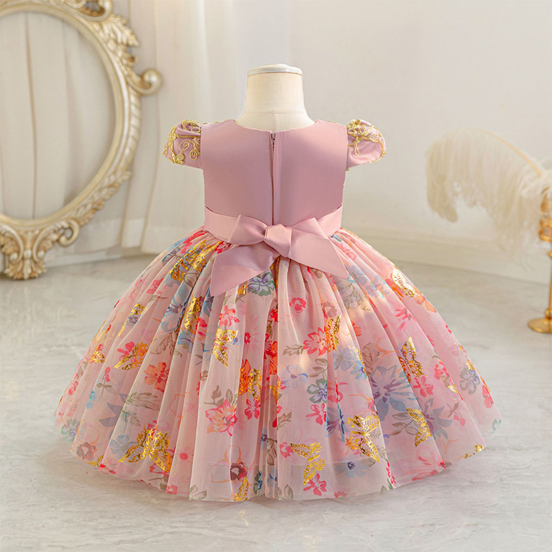 Mesh Bow Short Sleeve Midi Dresses - image 2