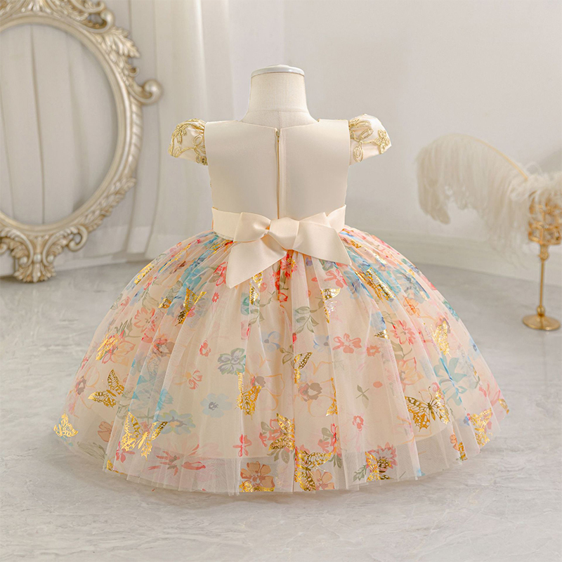 Mesh Bow Short Sleeve Midi Dresses - image 5