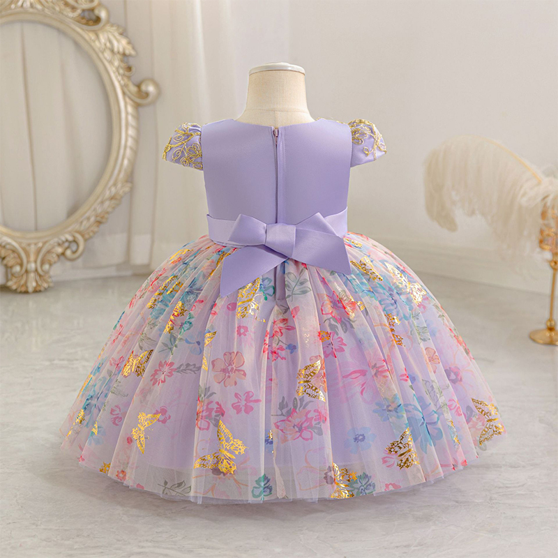 Mesh Bow Short Sleeve Midi Dresses - image 8