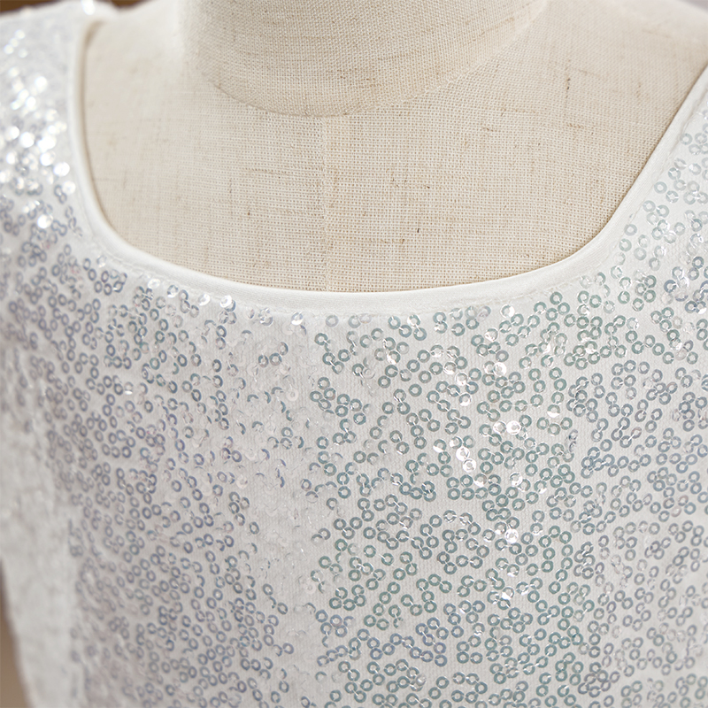 Satin Sequins Folds Long Sleeve Mid-long Dresses - image 7