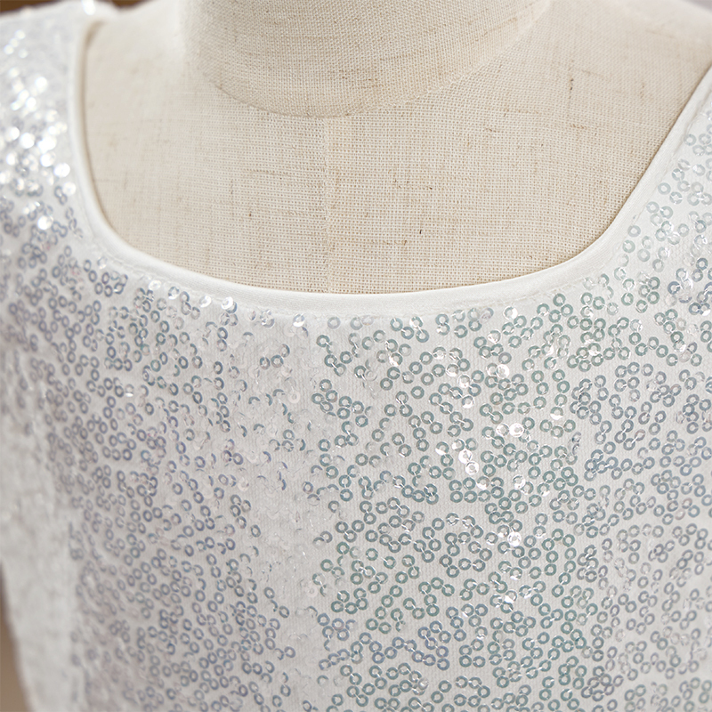 Satin Sequins Folds Long Sleeve Mid-long Dresses - image 7