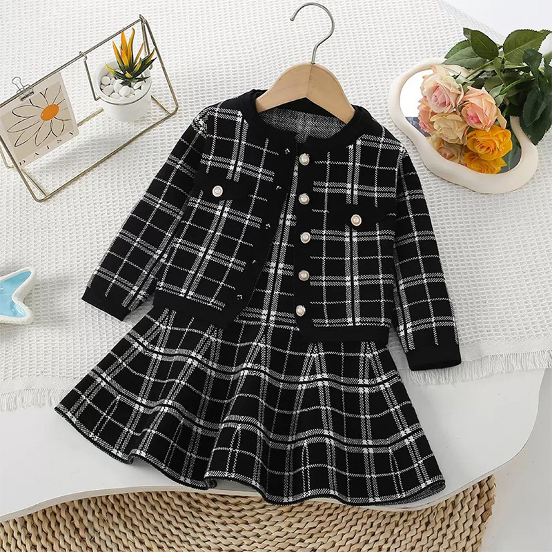 Yarn/wool Yarn Buckle Long Sleeve Regular Two-piece Set - image 10