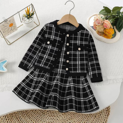 Yarn/wool Yarn Buckle Long Sleeve Regular Two-piece Set - image 10