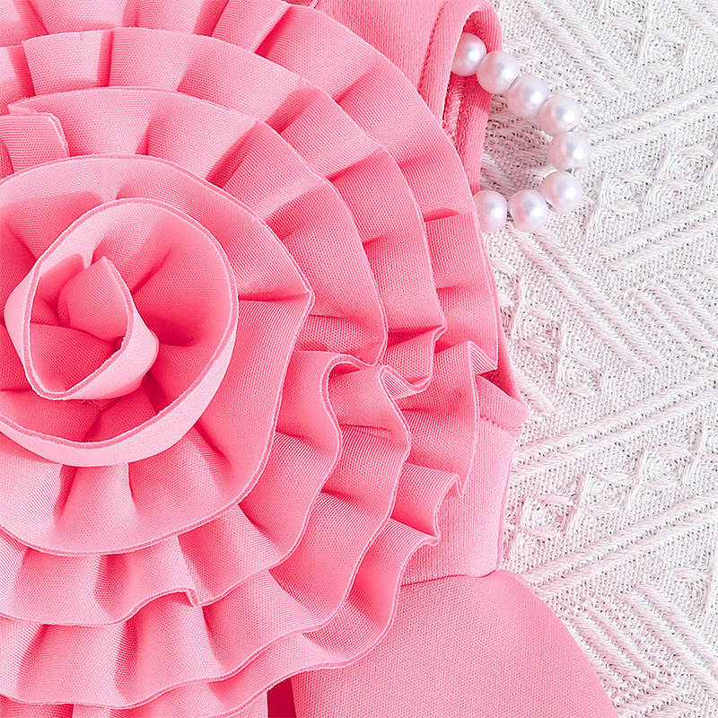 Scuba Knit Rosette Sleeveless Regular Dresses - image 8