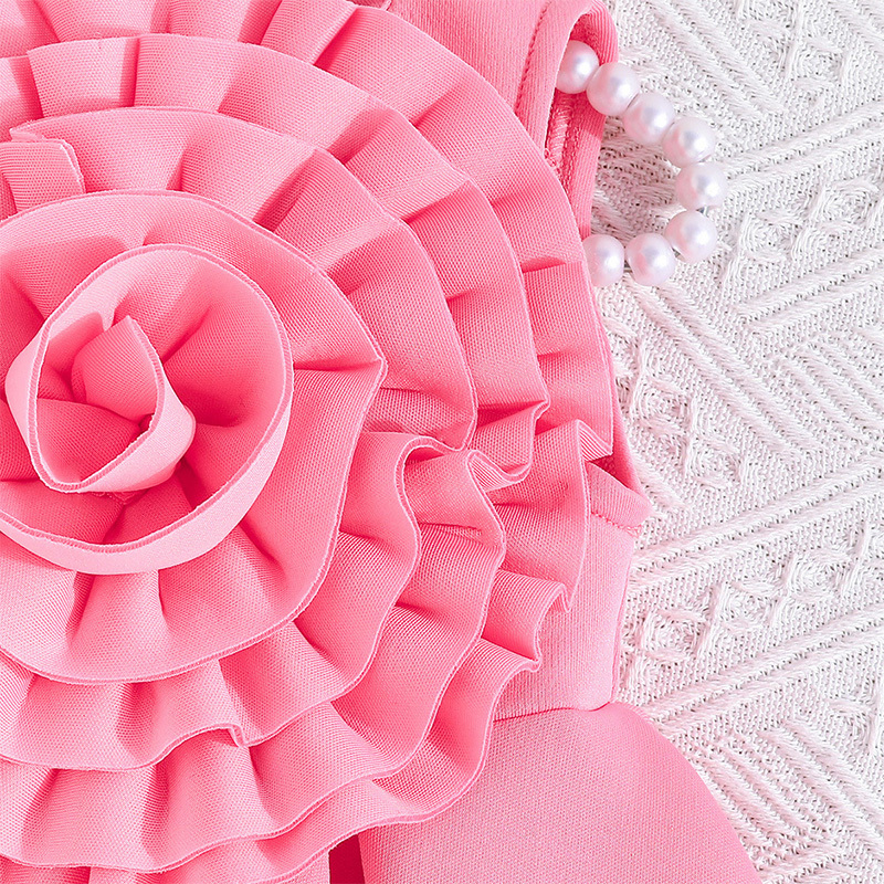 Scuba Knit Rosette Sleeveless Regular Dresses - image 8