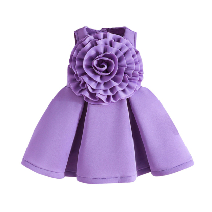 Scuba Knit Rosette Sleeveless Regular Dresses - image 25