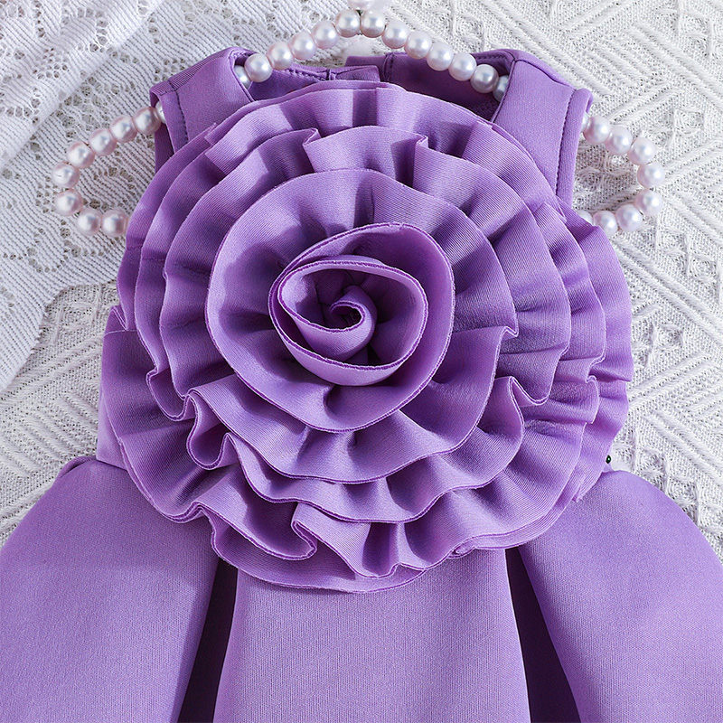 Scuba Knit Rosette Sleeveless Regular Dresses - image 27