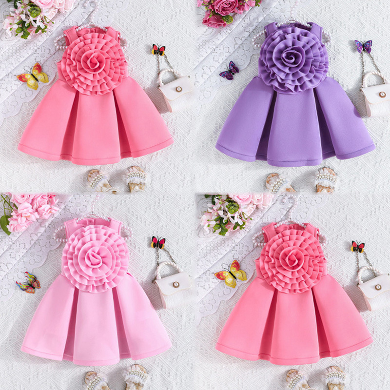 Scuba Knit Rosette Sleeveless Regular Dresses - image 32