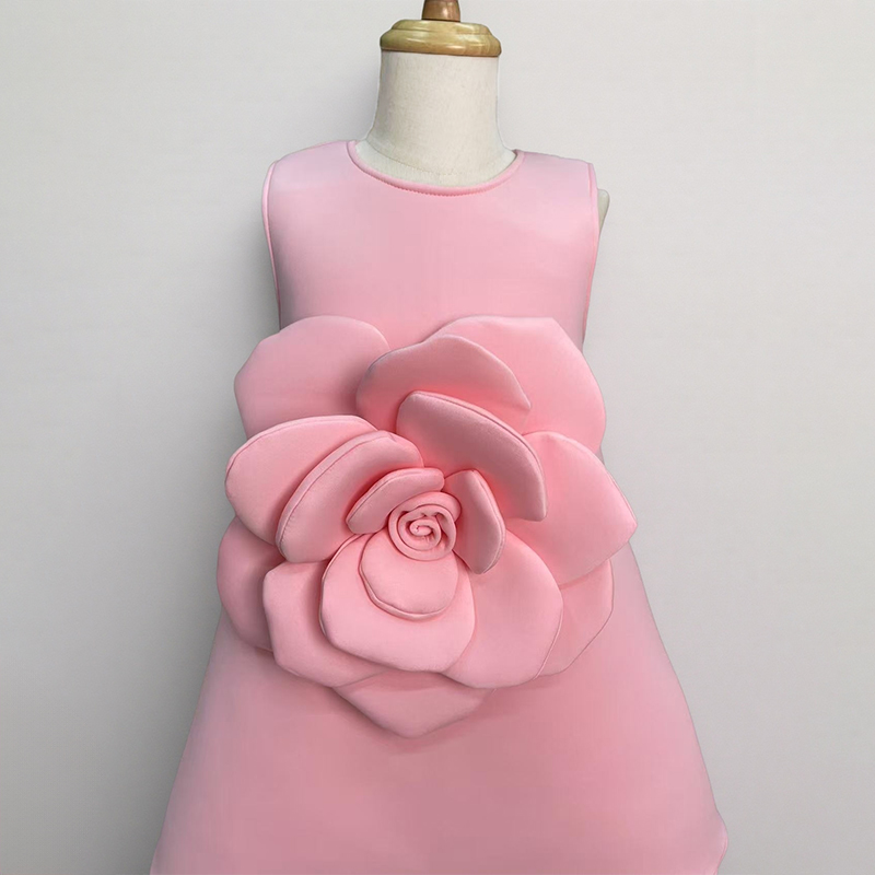 Scuba Knit Rosette Sleeveless Regular Dresses - image 14