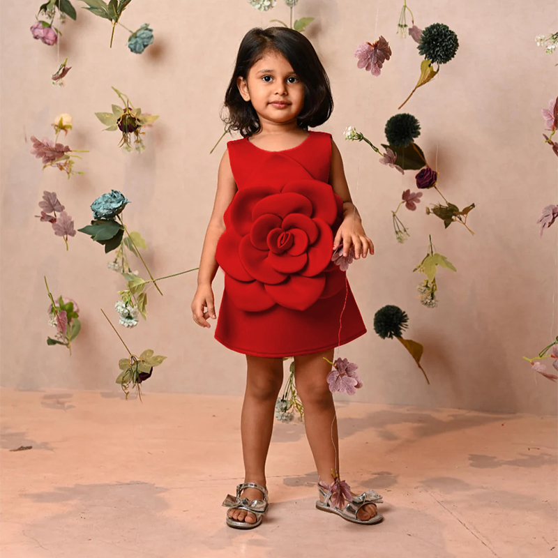 Scuba Knit Rosette Sleeveless Regular Dresses - image 17