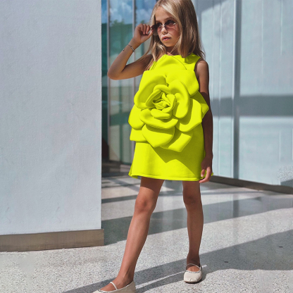 Scuba Knit Rosette Sleeveless Regular Dresses - image 29