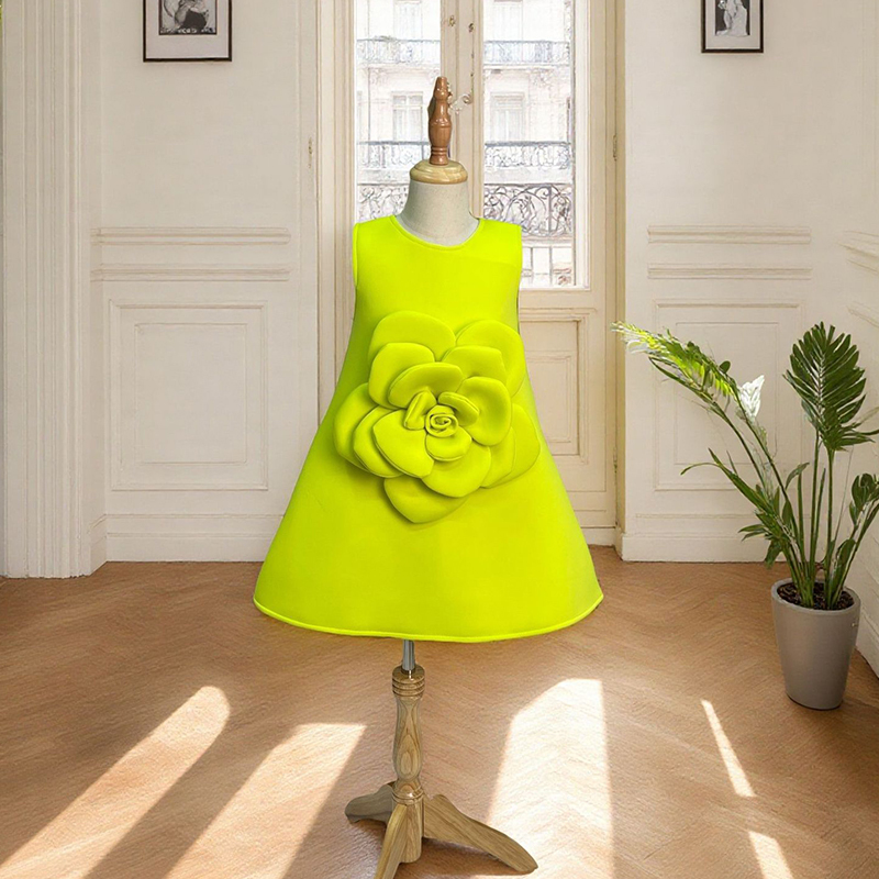 Scuba Knit Rosette Sleeveless Regular Dresses - image 26