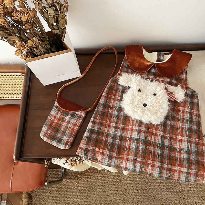 [Archive Sale] Chemical Fiber Blend Pocket Stitching Sleeveless Midi Dresses - Brown - 1-2Y【90cm】 - image 6