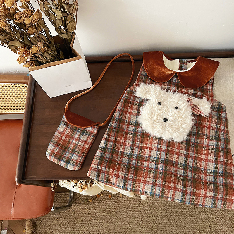 [Archive Sale] Chemical Fiber Blend Pocket Stitching Sleeveless Midi Dresses - Brown - 1-2Y【90cm】 - image 6