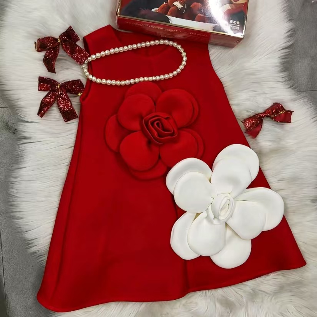 Scuba Knit Rosette Sleeveless Midi Dresses - image 12