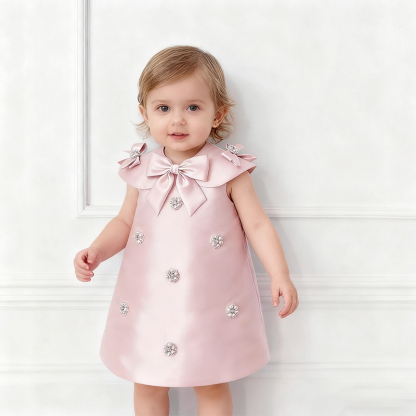 Satin Imitation Pearls Sleeveless Regular Dresses - image 2