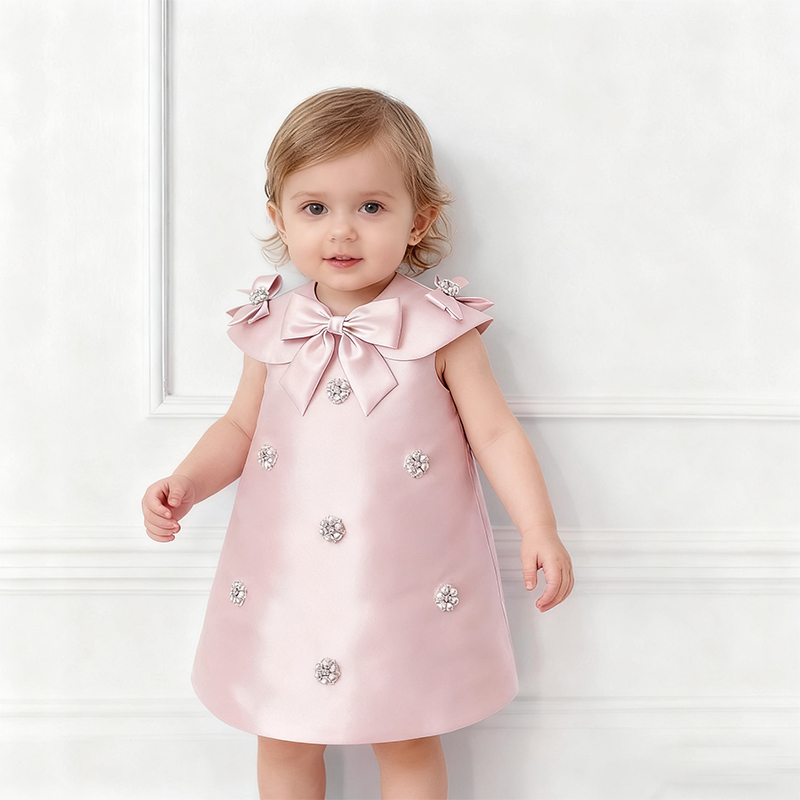 Satin Imitation Pearls Sleeveless Regular Dresses - image 2